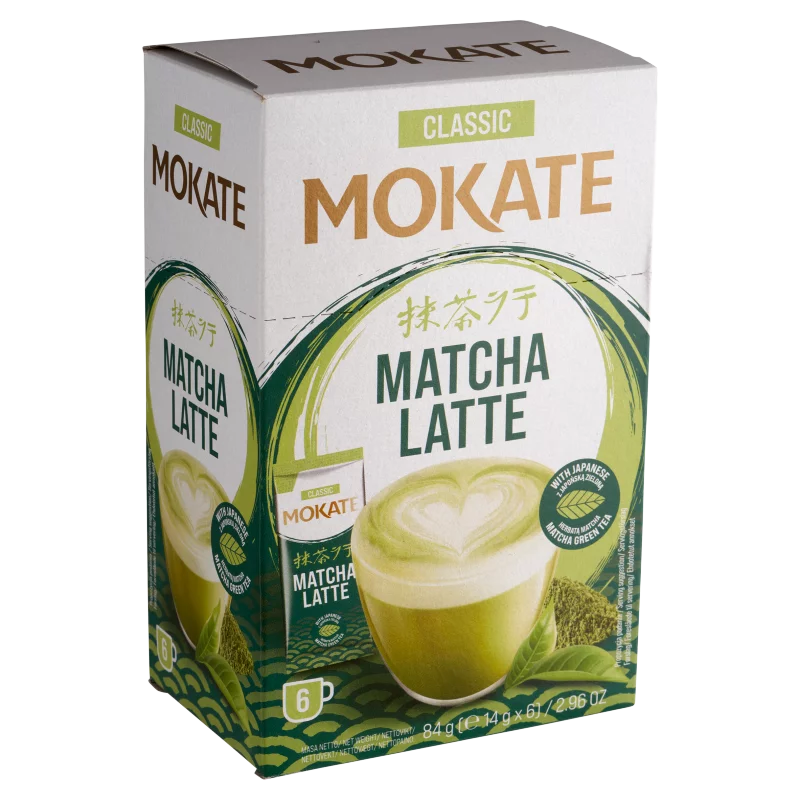 Mokate Classic Matcha Latte tej és zöldtea alapú instant italpor 6 x 14 g (84 g)