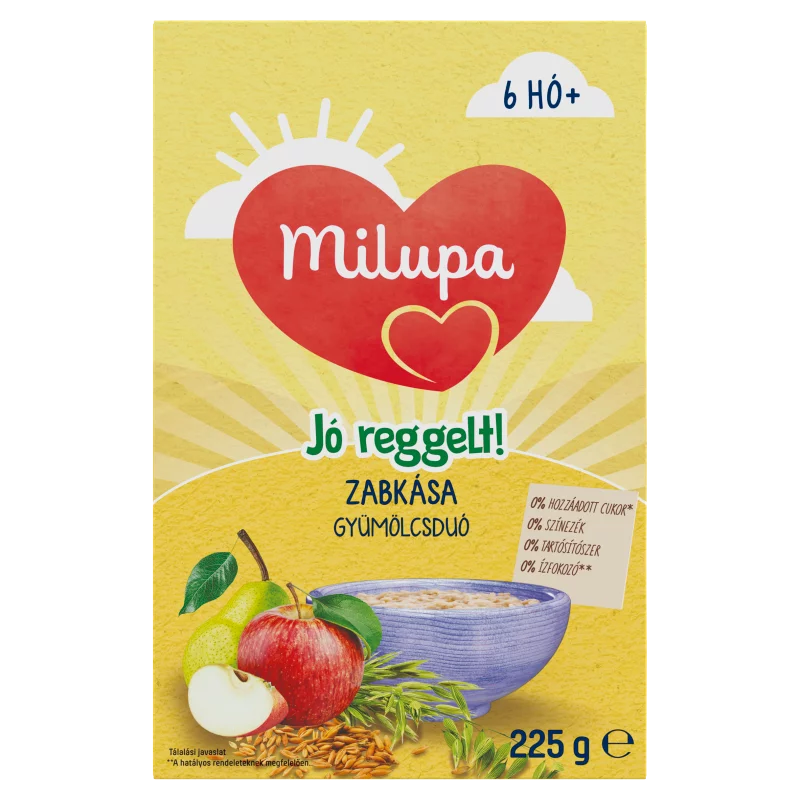 Milupa Jó reggelt! gyümölcsduó zabkása 6 hó+ 225 g