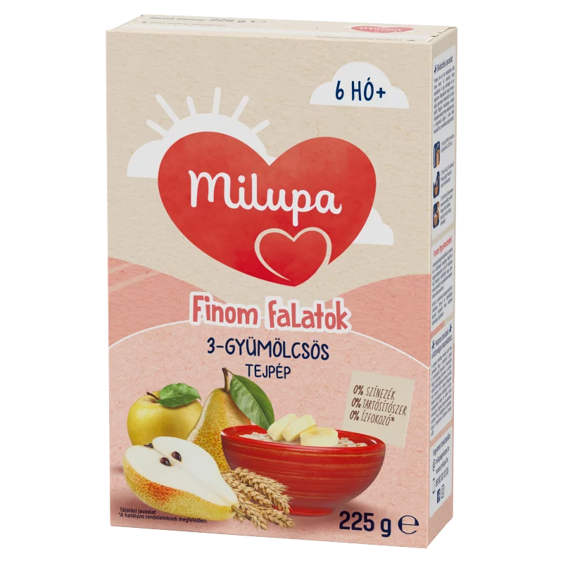 Milupa Finom falatok 3-gyümölcsös tejpép 6 hó+ 225 g