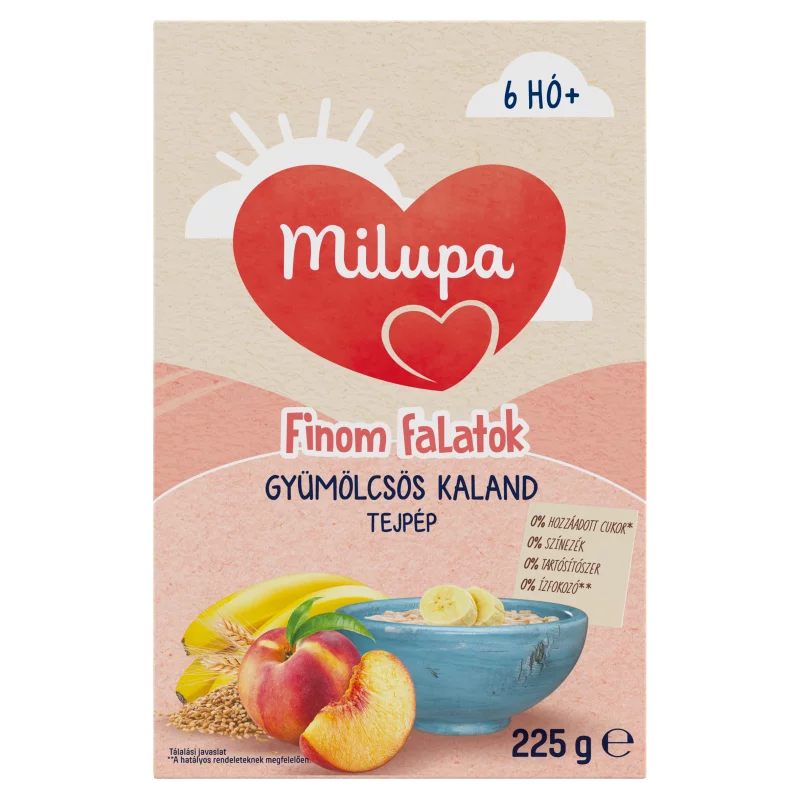 Milupa Finom falatok gyümölcsös kaland tejpép 6 hó+  225 g 
