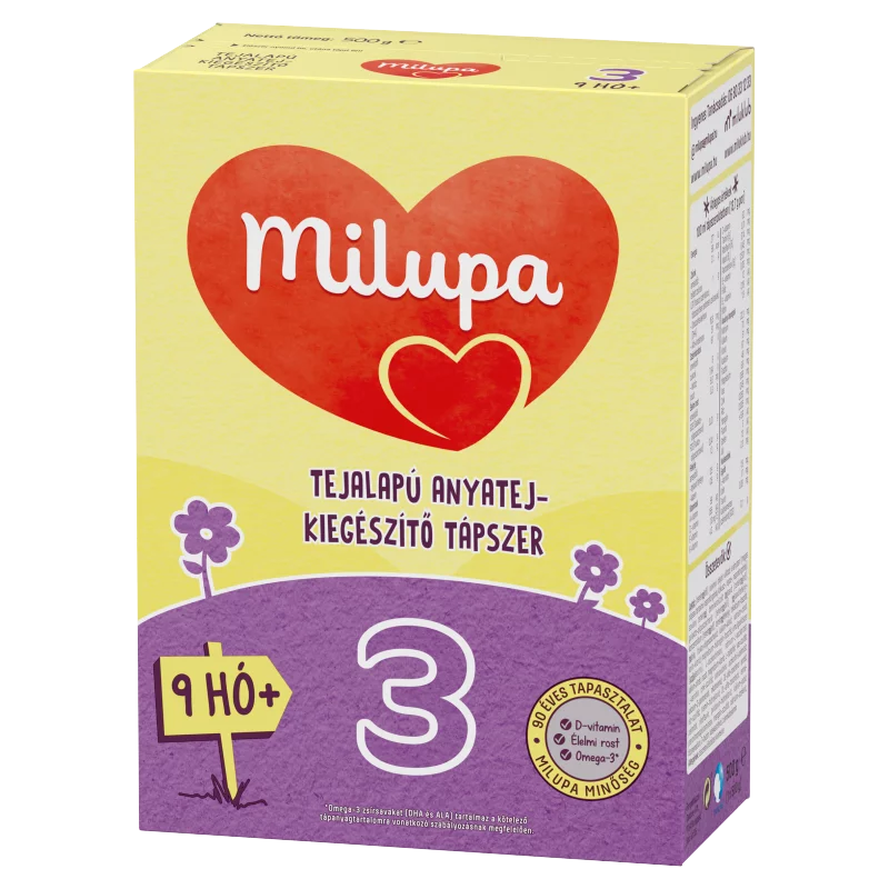 Milupa 3 tejalapú anyatej-kiegészítő tápszer 9 hó+ 500 g