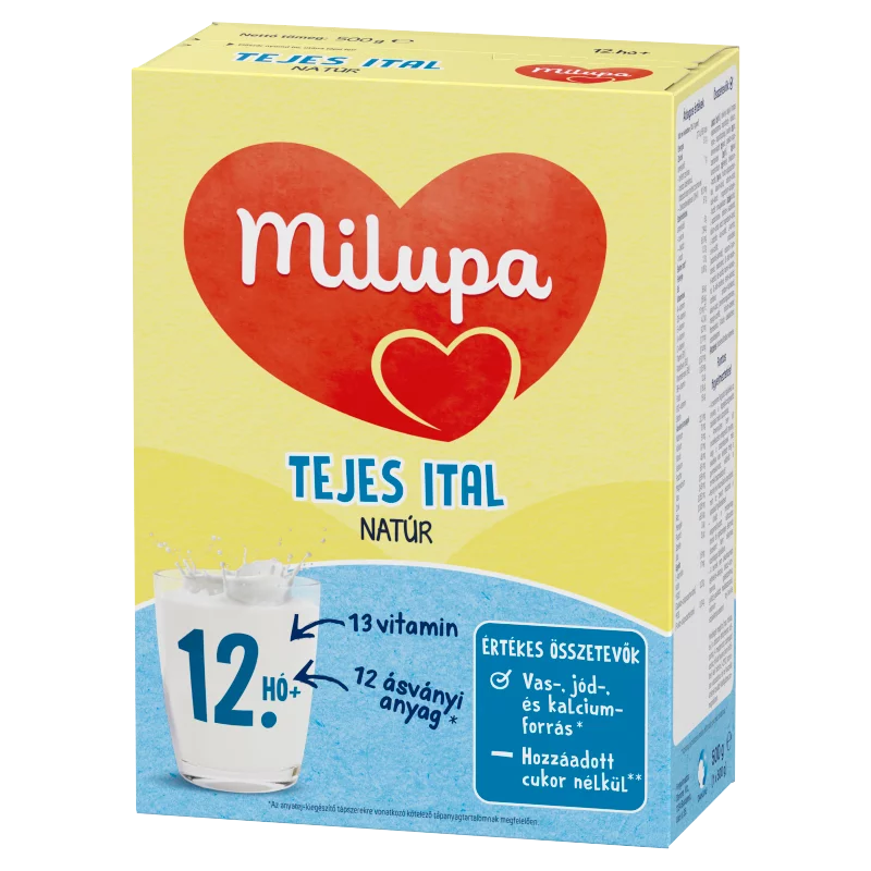 Milupa natúr tejes ital tejalapú anyatej-kiegészítő tápszer 12 hó+ 500 g