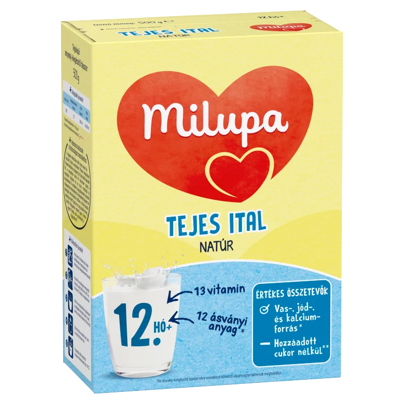Milupa natúr tejes ital tejalapú anyatej-kiegészítő tápszer 12 hó+ 500 g
