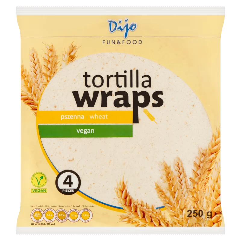 Dijo Tortilla Wraps elősütött lapos búzából készült kenyér 250 g
