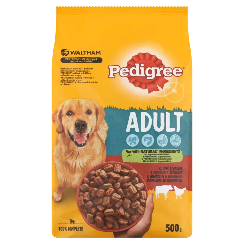Pedigree Adult teljes értékű szárazeledel felnőtt kutyák számára marhával és baromfival 500 g 