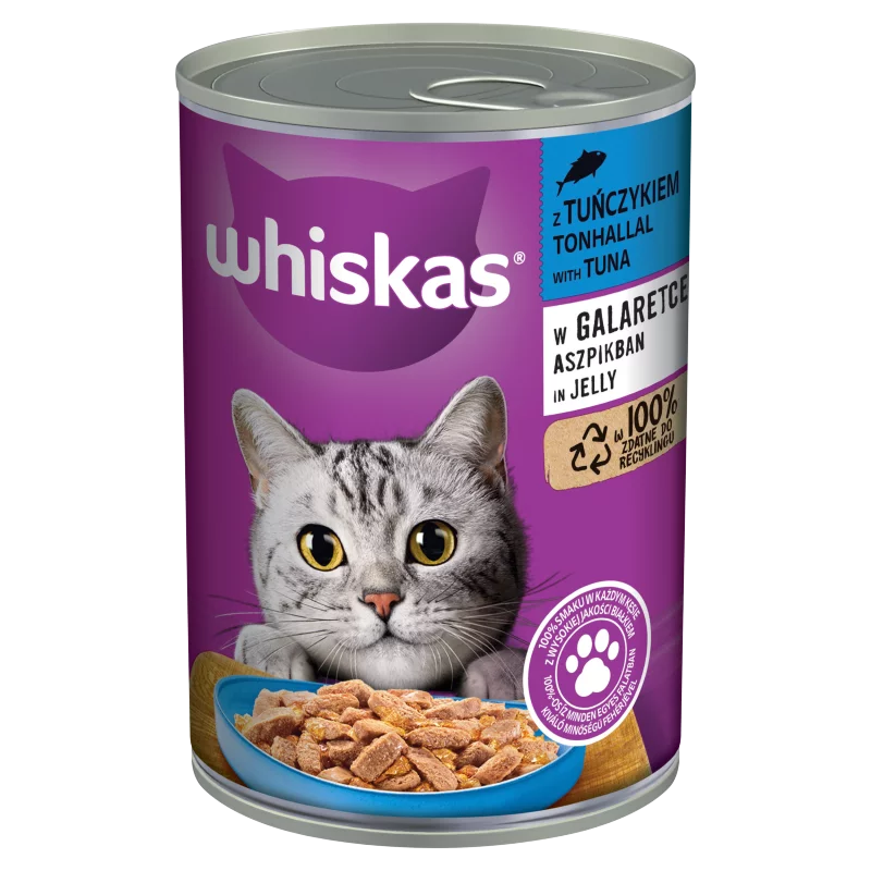 Whiskas teljes értékű nedves eledel felnőtt macskáknak tonhallal aszpikban 400 g