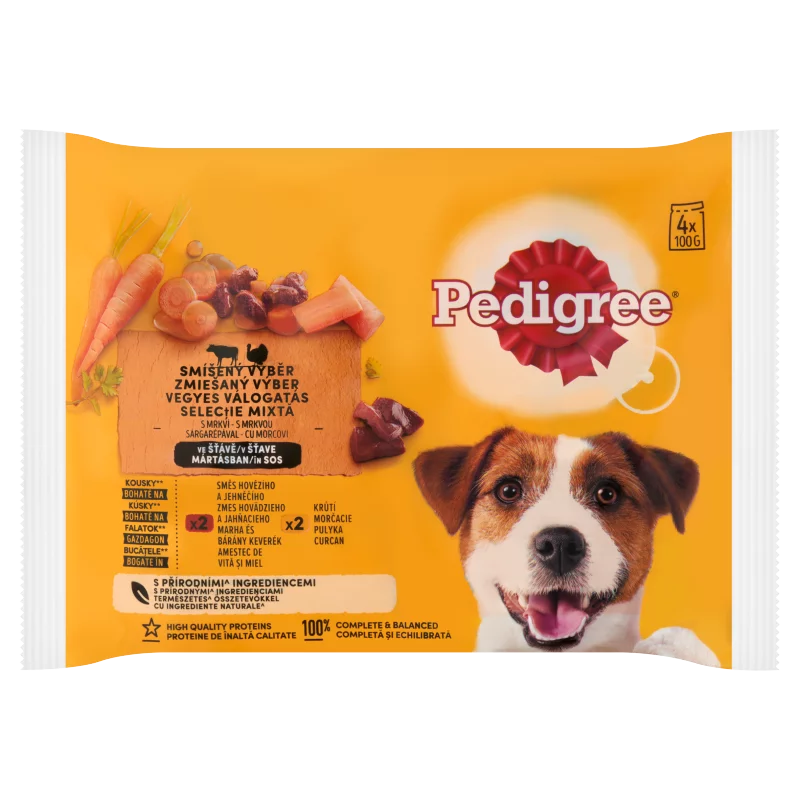Pedigree Vegyes Válogatás teljes értékű nedves eledel felnőtt kutyák részére 4 x 100 g (400)