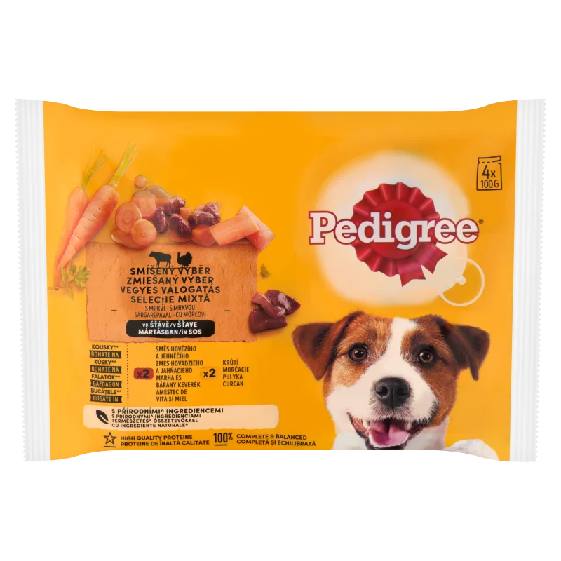 Pedigree Vegyes Válogatás teljes értékű nedves eledel felnőtt kutyák részére 4 x 100 g (400)