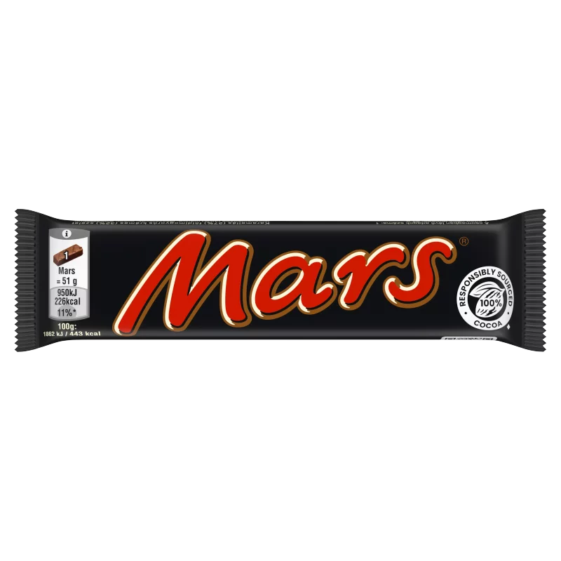 Mars karamellás földimogyorós krémes szelet tejcsokoládéba mártva 51 g