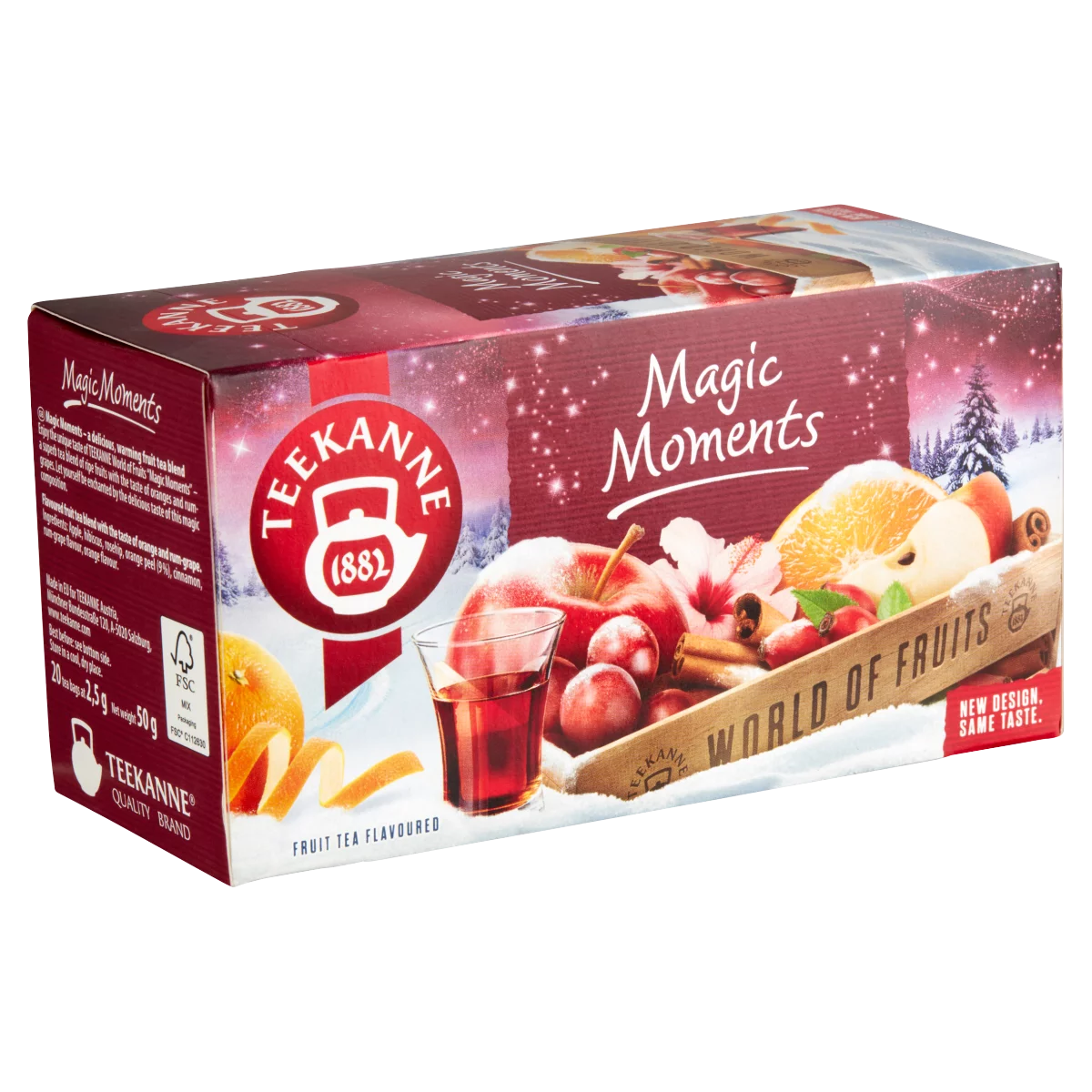 Teekanne World of Fruits Magic Moments rumos-szőlő- és narancsízű gyümölcstea keverék 20 filter 50 g