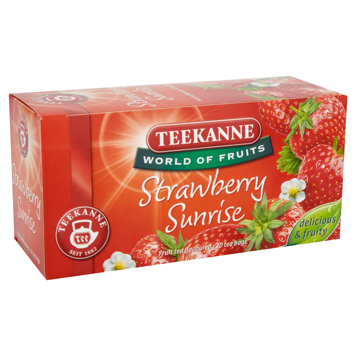 Teekanne World of Fruits Strawberry Sunrise eperízű gyümölcstea keverék 20 filter 50 g