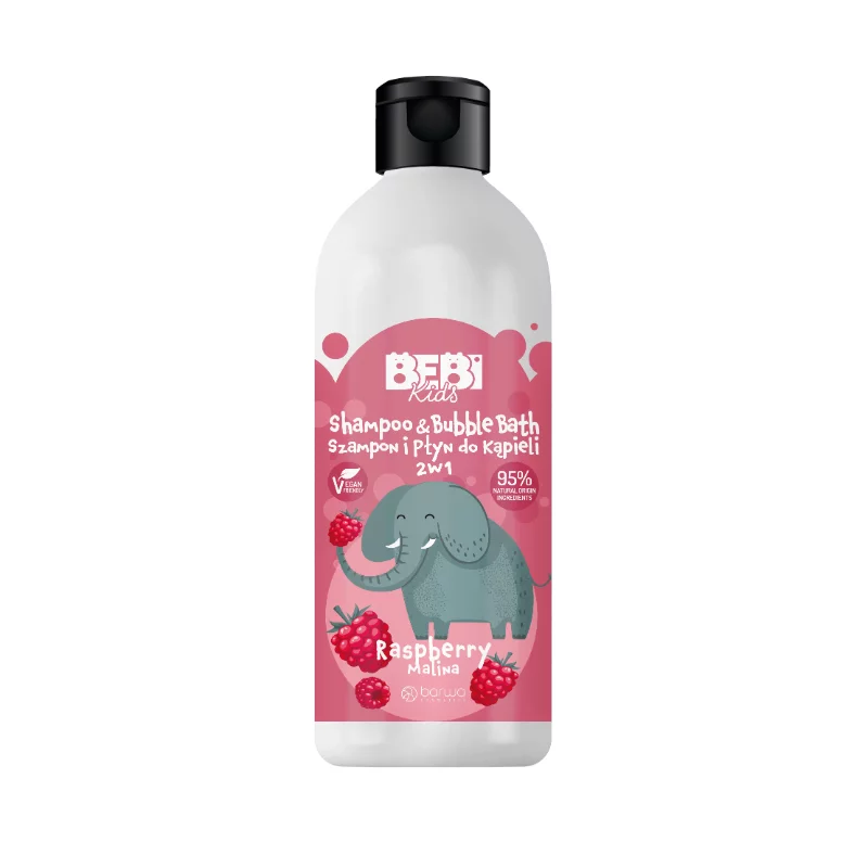 Barwa sampon és habfürdő 500ml gyerekeknek 2 az 1-ben málna