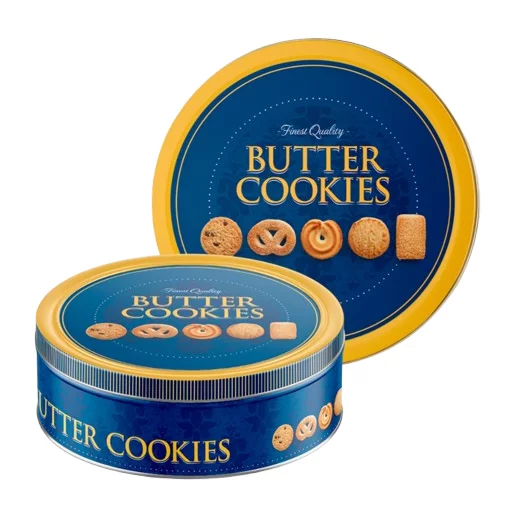 Butter cookies vajas keksz 454g Navy Blue Tin fémdobozos