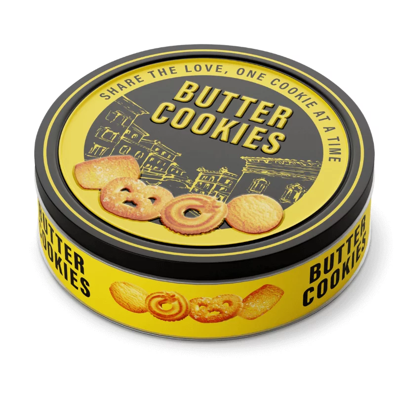 Butter cookies vajas keksz 340g Town fémdobozos