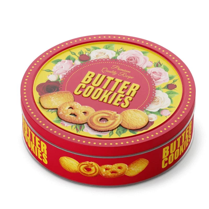 Butter cookies vajas keksz 340g Flower fémdobozos