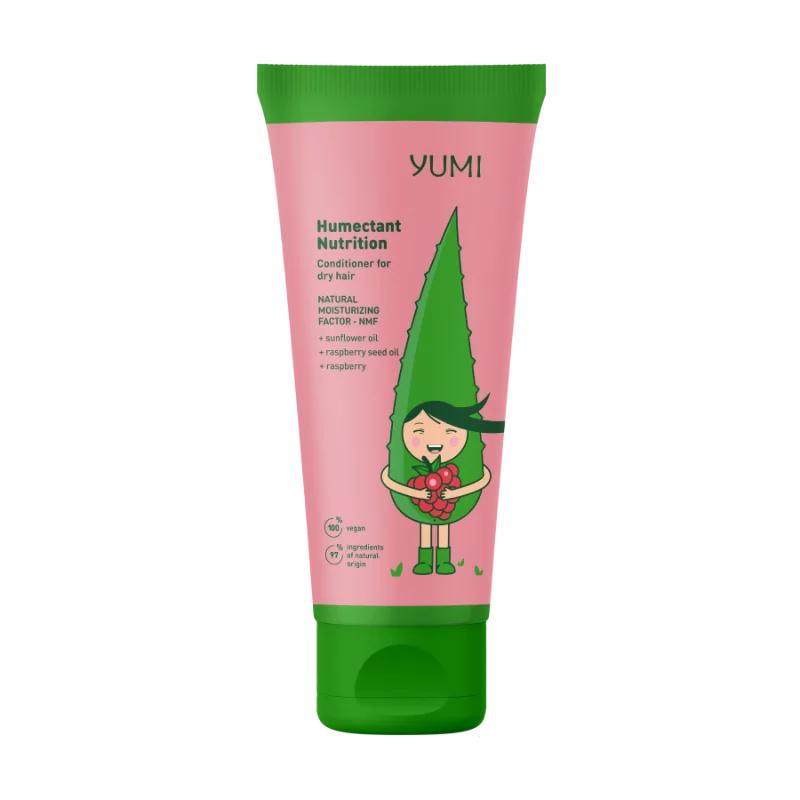 Yumi hajbalzsam 200ml nedvességmegőrző-tápláló málnás (száraz hajra)