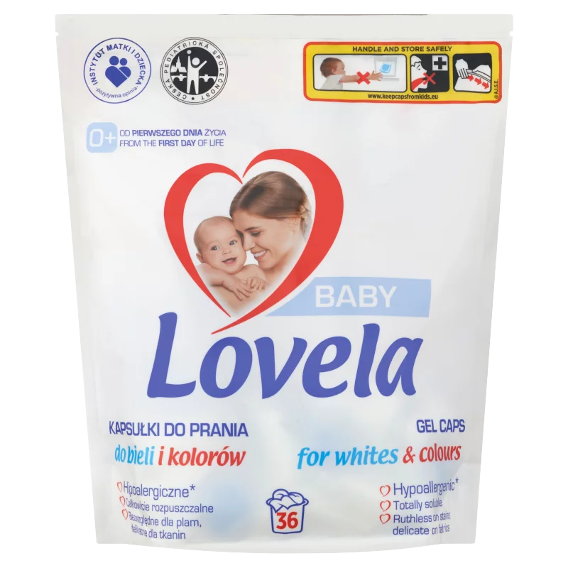 Lovela Baby mosókapszula fehér és színes ruhákhoz, babaruhákhoz és pelenkákhoz 36 mosás 781,2 g