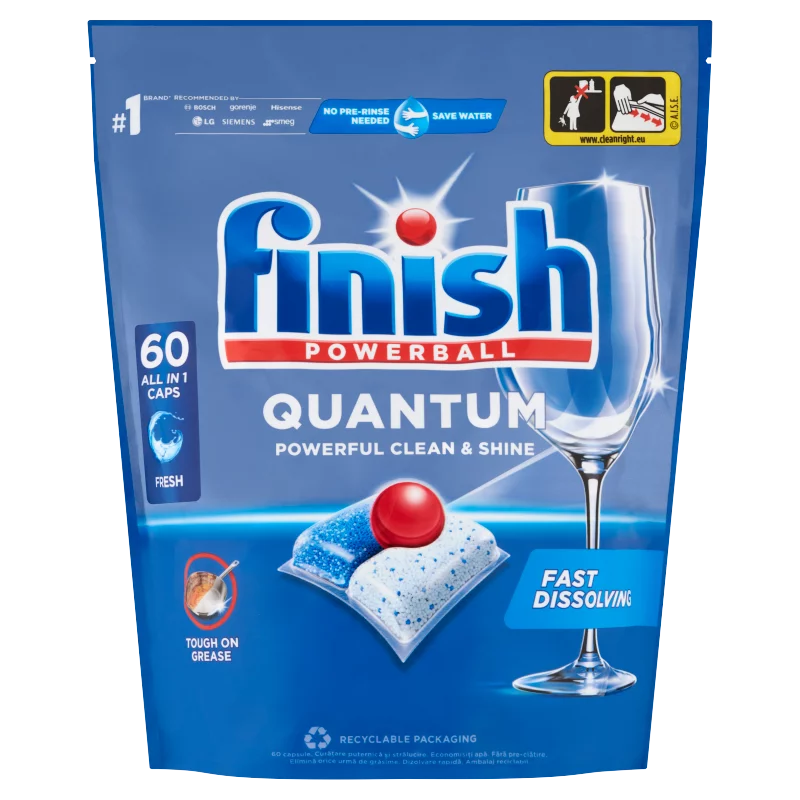 Finish Powerball Quantum All in 1 Regular mosogatógép kapszula 60 db 624 g