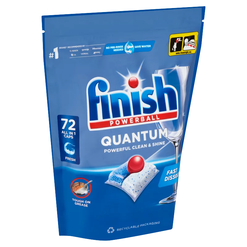Finish Powerball Quantum All in 1 Regular mosogatógép kapszula 72 db  748,8 g