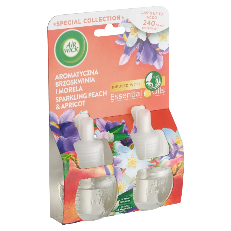 Air Wick Pezsgő őszibarack és sárgabarack elektromos utántöltő légfrissítő készülékhez 2 x 19 ml 