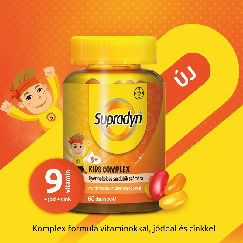 Supradyn Kids Complex multivitamin ásványi anyagokkal étrend-kiegészítő zselé 60 x 1,8 g (108 g)