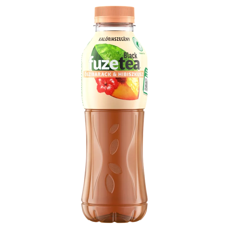 FuzeTea szénsavmentes őszibarack- és hibiszkuszízű üdítőital fekete tea kivonattal 500 ml