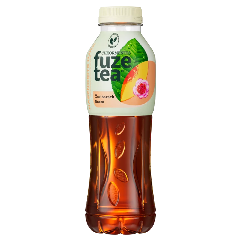 FuzeTea szénsavmentes őszibarack- és rózsaízű üdítőital fekete tea kivonattal 500 ml