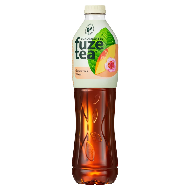 FuzeTea szénsavmentes őszibarack- és rózsaízű üdítőital fekete tea kivonattal 1,5 l