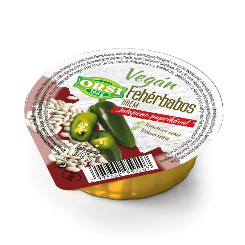 Orsi Vegán fehérbabos krém 100g Jalapeno paprikával