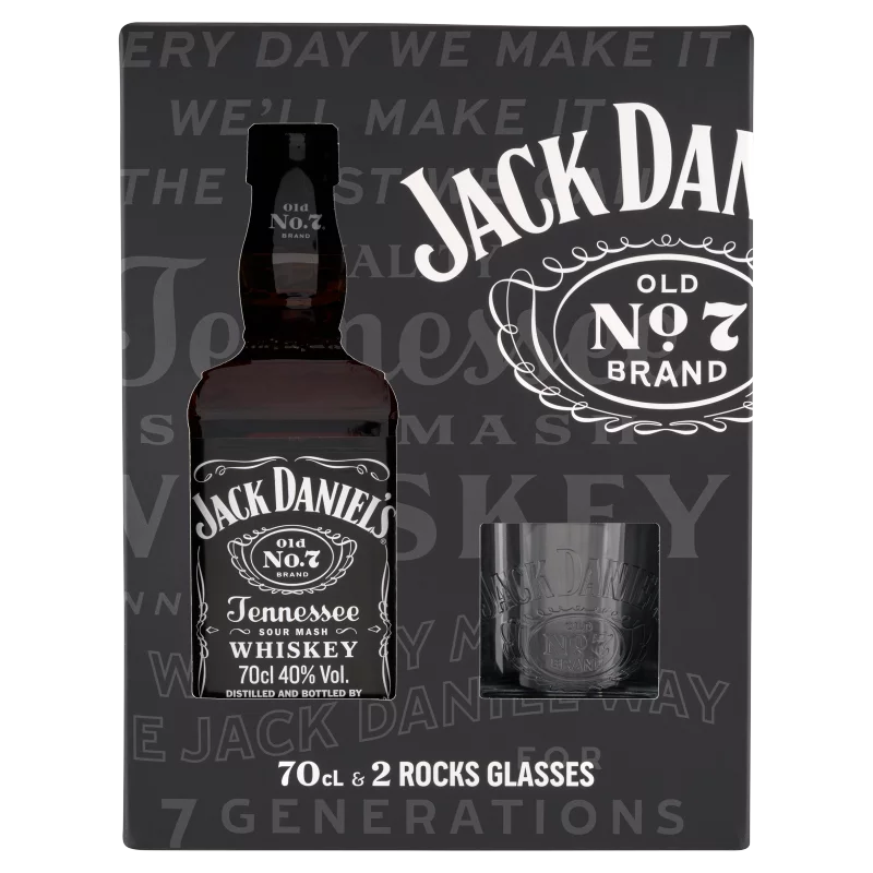 Jack Daniel's Tennessee whiskey 40% 0,7 l + 2 pohár