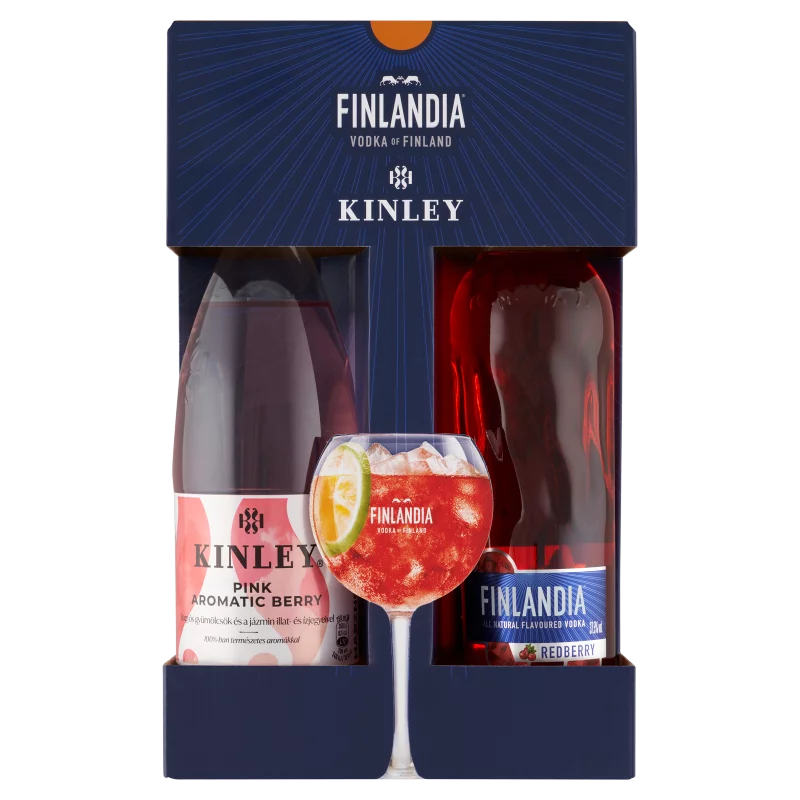 Finlandia Redberry vodka és Kinley Pink Aromatic Berry szénsavas üdítőital