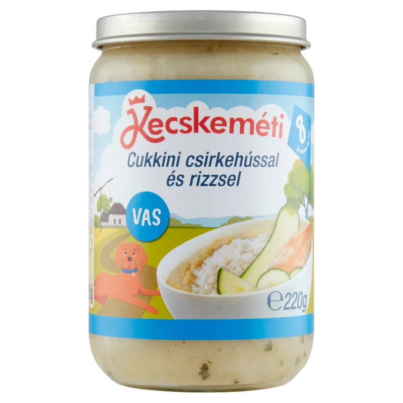 Kecskeméti cukkini csirkehússal és rizzsel bébiétel 8 hónapos kortól 220 g