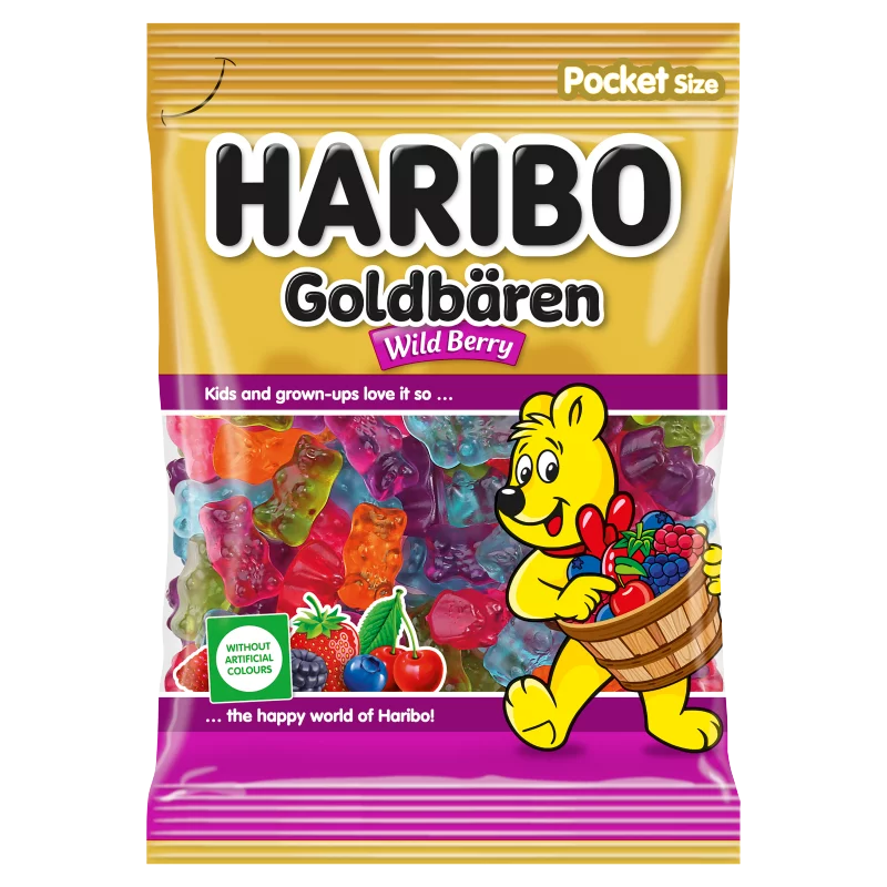 Haribo Goldbären Wild Berry gyümölcsízű gumicukorka 80 g
