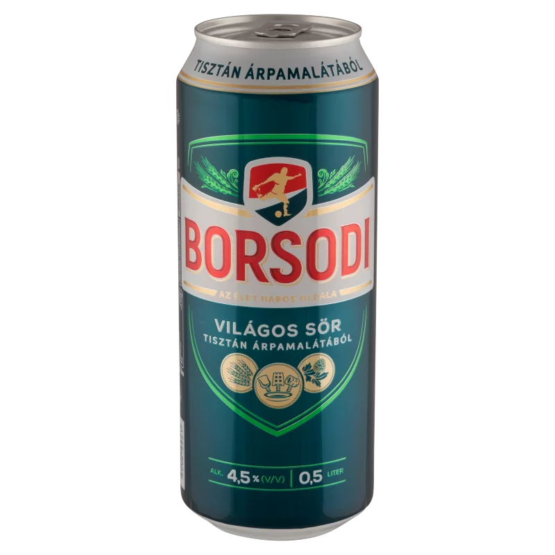 Borsodi világos sör 4,5% 0,5 l