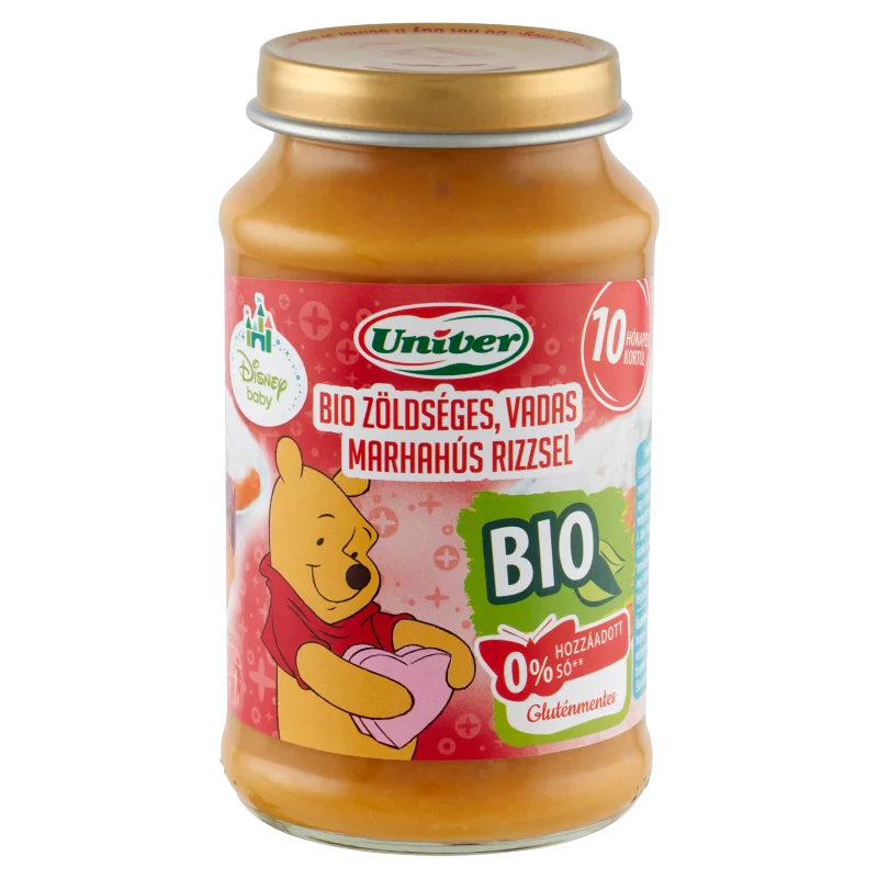 Univer bio zöldséges, vadas marhahús rizzsel bébiétel, 10 hónapos kortól 220 g