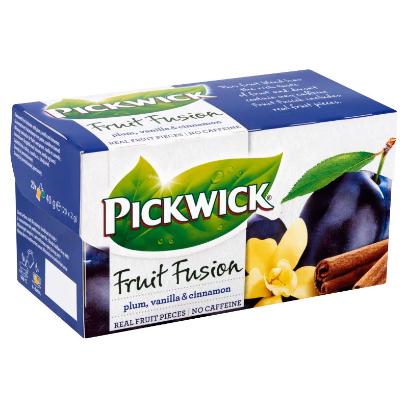 Pickwick Fruit Fusion gyümölcstea a szilva, a vanília és a fahéj ízével 20 filter 40 g