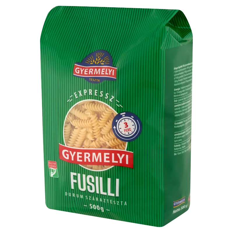Gyermelyi Expressz Fusilli durum száraztészta 500 g