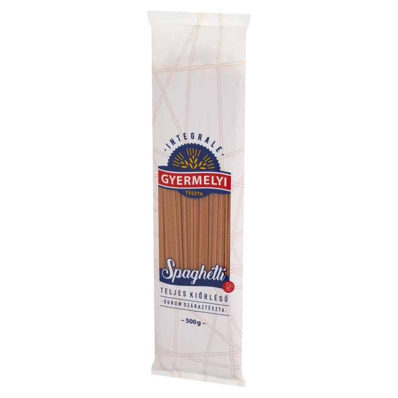 Gyermelyi Spaghetti teljes kiőrlésű durum száraztészta 500 g
