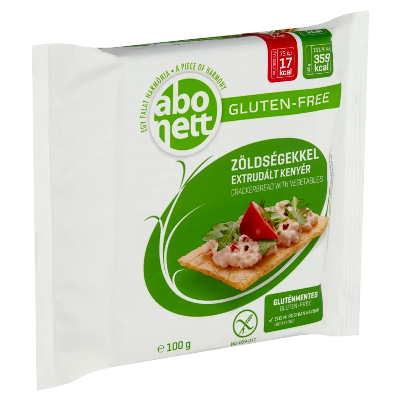 Abonett gluténmentes extrudált kenyér zöldségekkel 100 g