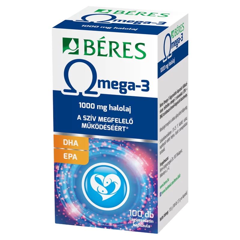 Béres Omega-3 1000 mg halolaj lágyzselatin kapszula 100 x 1,35 g (135 g)