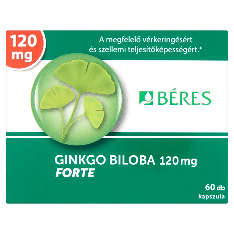 Béres Ginkgo biloba 120 mg Forte étrend-kiegészítő kapszula 60 db 29,7 g