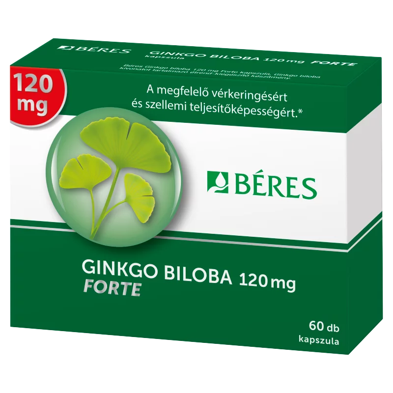 Béres Ginkgo biloba 120 mg Forte étrend-kiegészítő kapszula 60 db 29,7 g
