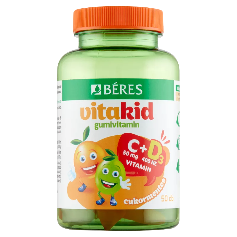 Béres VitaKid C 50 mg + 400 NE D3 cukormentes gumitabletta étrend-kiegészítő 50 x 2,99 g (150 g)