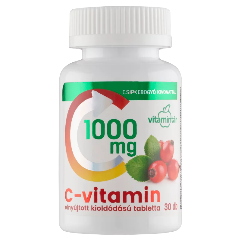 Vitamintár C-vitamin 1000 mg elnyújtott kioldódású tabletta csipkebogyó kivonattal 30 x 1,56 g