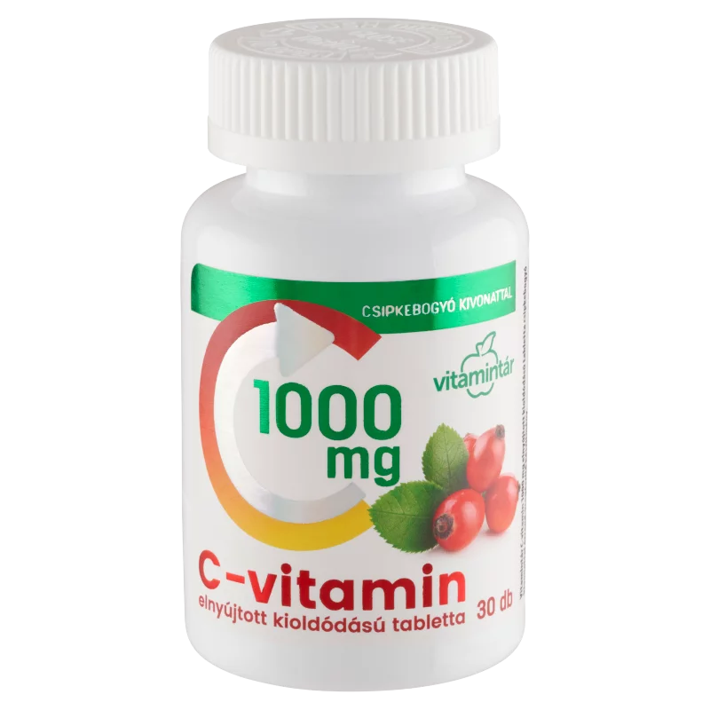 Vitamintár C-vitamin 1000 mg elnyújtott kioldódású tabletta csipkebogyó kivonattal 30 x 1,56 g