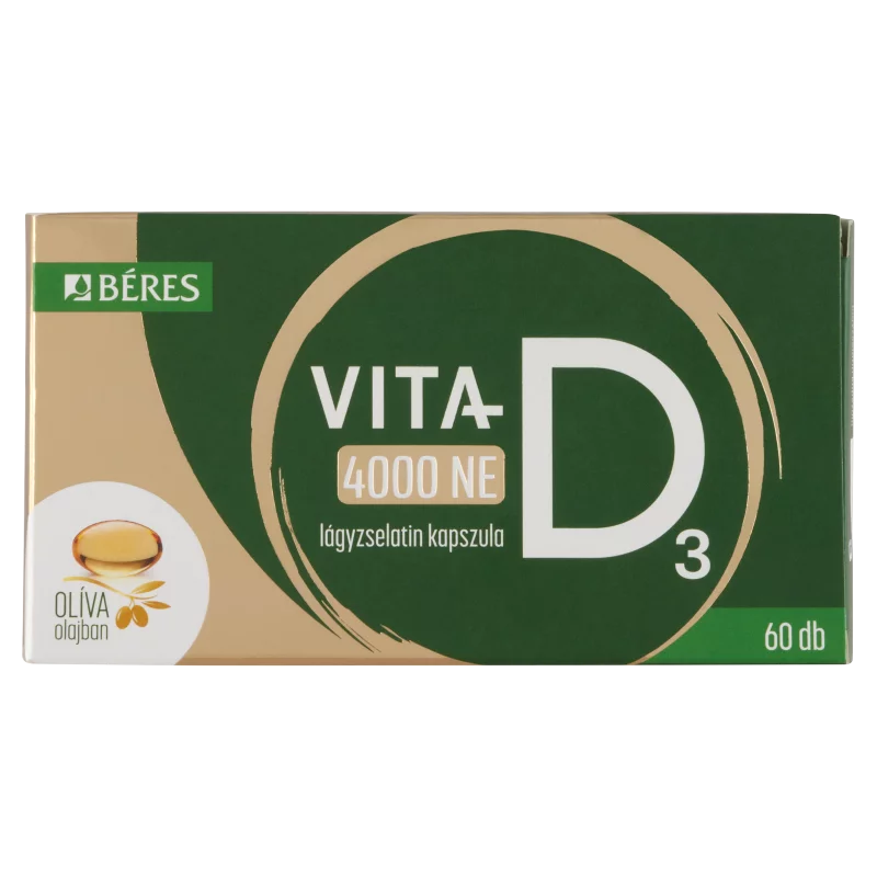 Béres Vita-D₃ 4000 NE étrend-kiegészítő lágyzselatin kapszula 60 x 0,139 g
