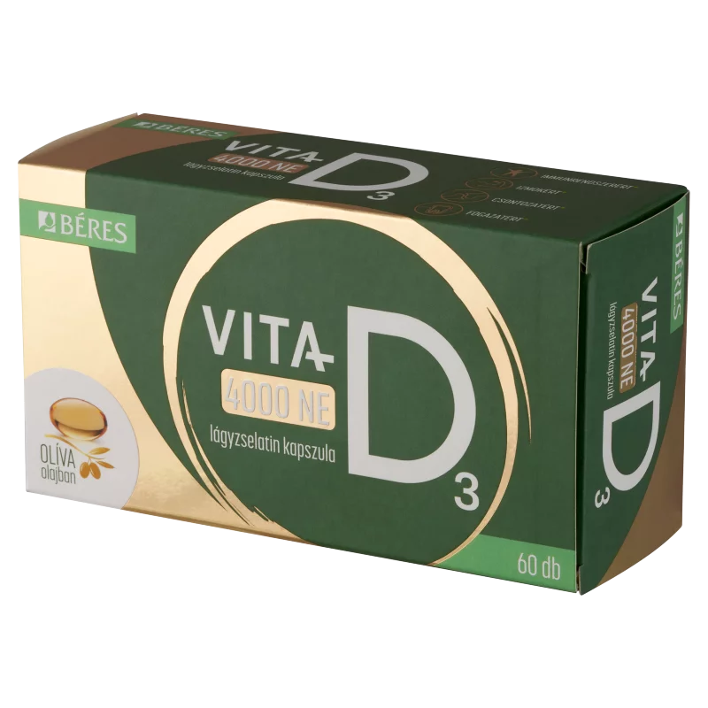 Béres Vita-D₃ 4000 NE étrend-kiegészítő lágyzselatin kapszula 60 x 0,139 g