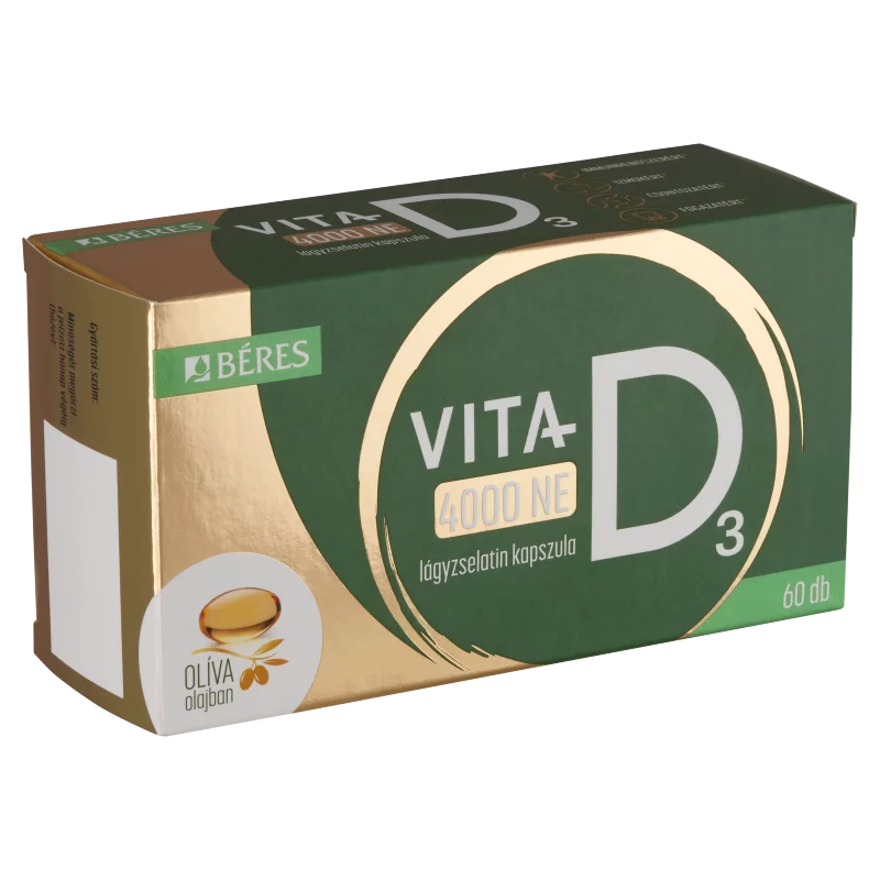 Béres Vita-D₃ 4000 NE étrend-kiegészítő lágyzselatin kapszula 60 x 0,139 g