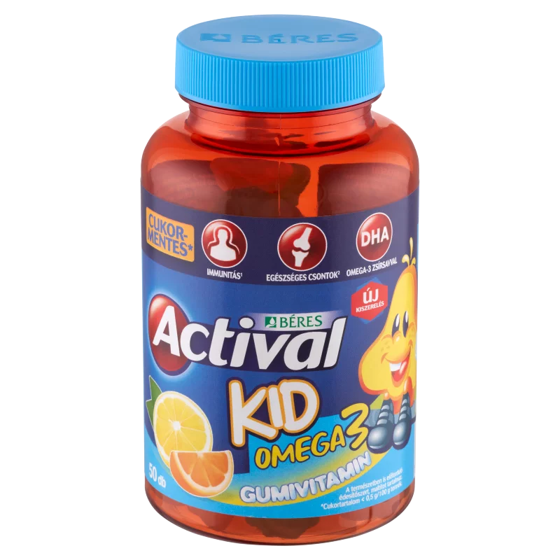 Béres Actival Kid Omega-3 Gumivitamin étrend-kiegészítő multivitamin gyermekek részére 50 x 3,11 g