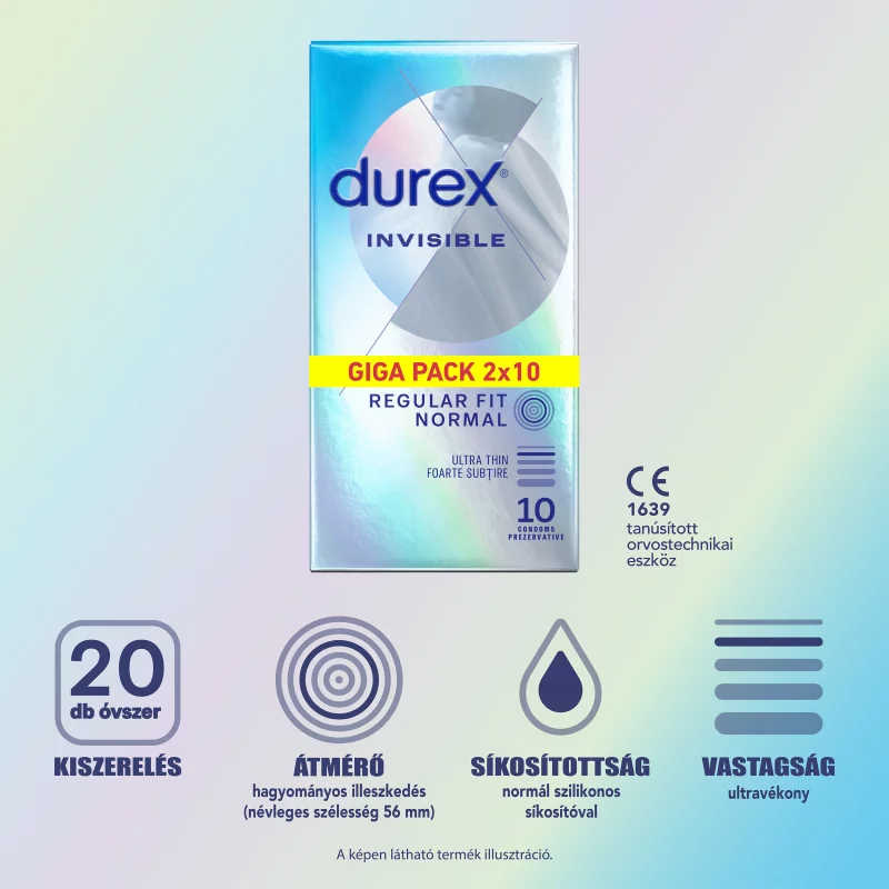 Durex Invisible óvszer 2 x 10 db